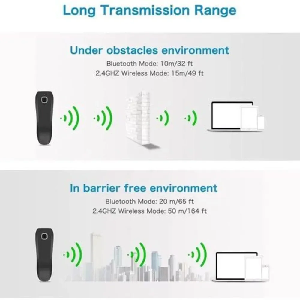NETUM QR Code Scanner, Mini Barcode Scanner Bluetooth Compatible, Small Portable - Picture 4 of 10
